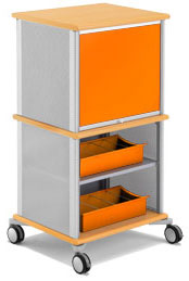 Подвижный стеллаж-башня Moll Picco Mobil beech/orange