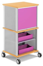 Подвижный стеллаж-башня Moll Picco Mobil beech/pink