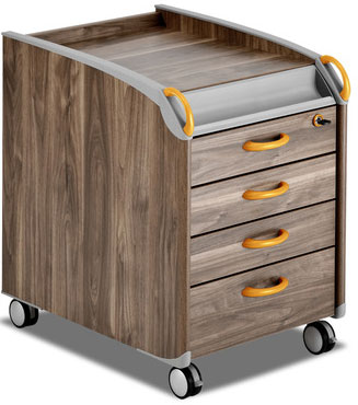 Детская тумба Moll Maxi 08 Container walnut/orange (Орех)