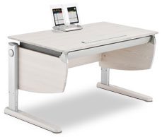 Детский письменный стол из массива ясеня Moll Intero Comfort ash white