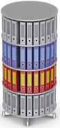 Вращающийся стеллаж для папок Moll CompactFile диаметр 93 см., 4 этажа